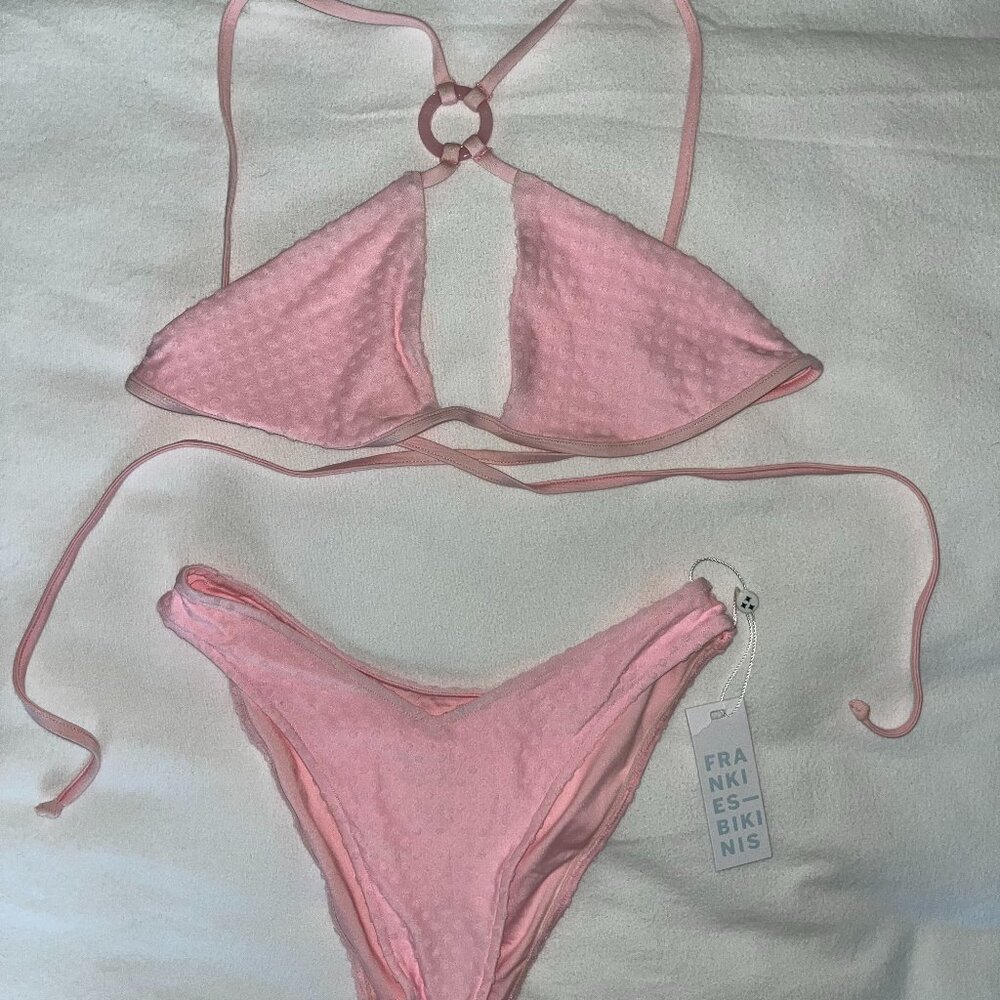 NEW Frankie's Bikinis pink textured bikini - BOTTOMS